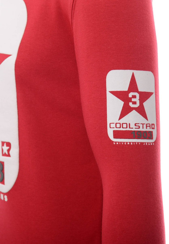 Męska Bluza Bez Kaptura Czerwona