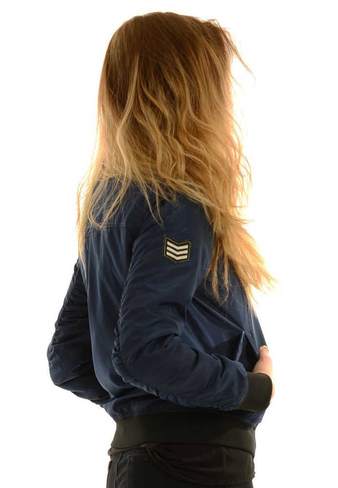 Damska Jesienna Kurtka Bomberka Elif Granatowa