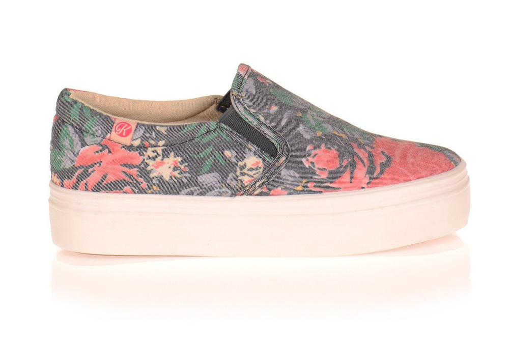 Trampki Slip On Kylie Platforma Kwieciste