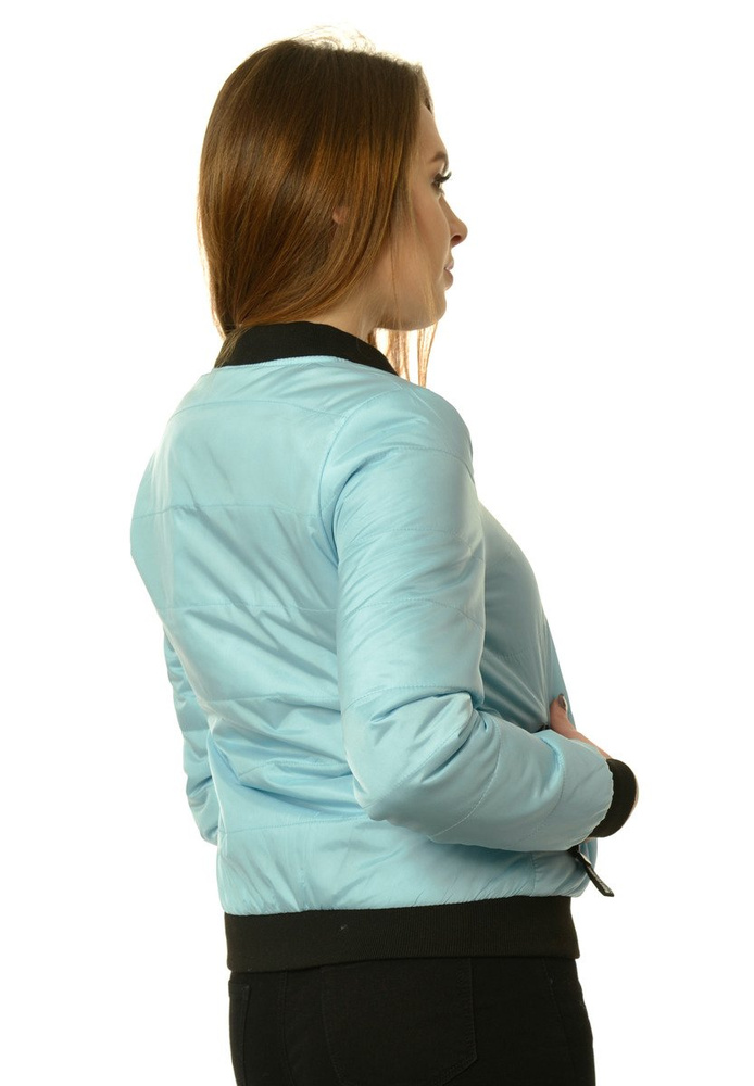 Damska Jesienna Wiosenna Kurtka Bomberka Arlena Błękitna