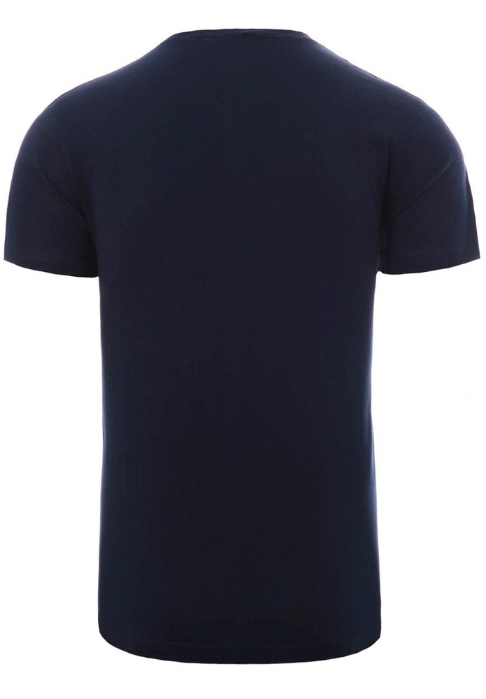 Męska Koszulka T-Shirt Gładki Granatowy