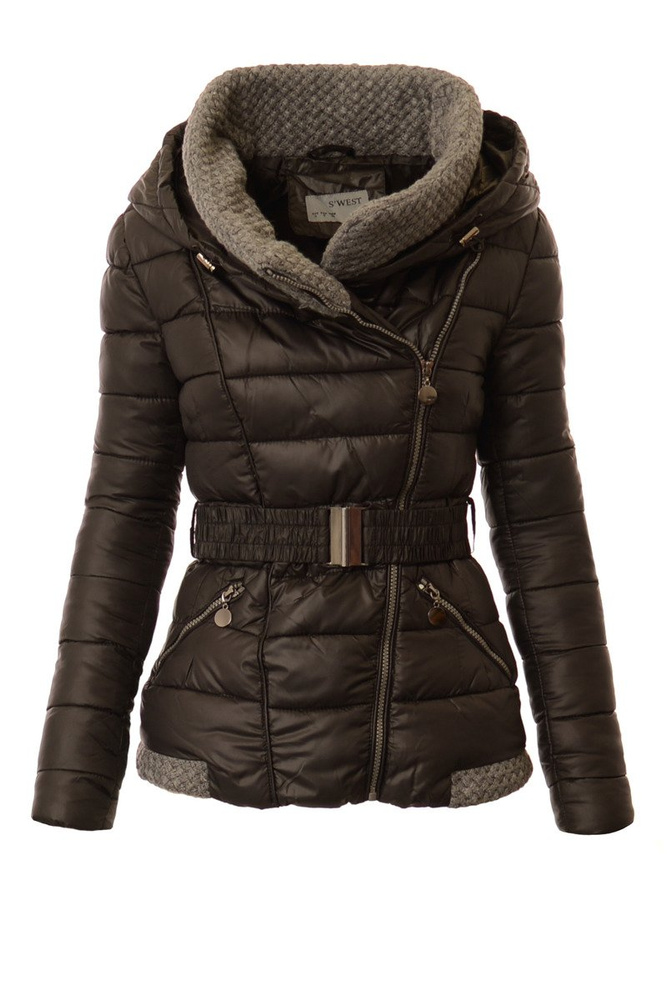 Damska Zimowa Ortalionowa Kurtka Alisa Czarna