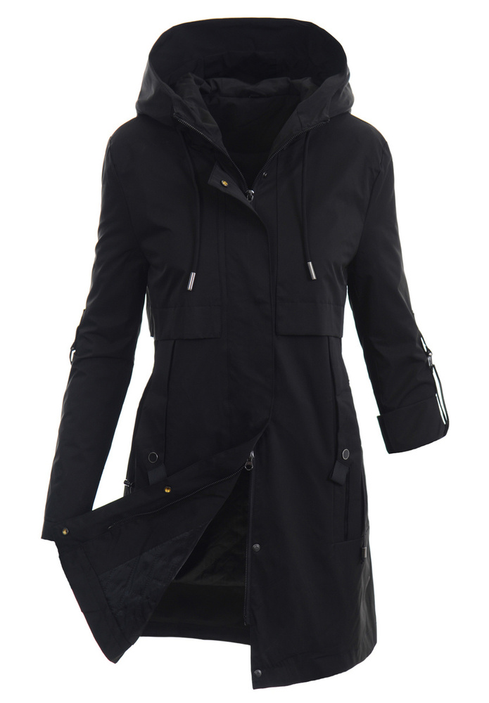 Damska Wiosenna Kurtka Płaszcz Parka Oksana Czarna