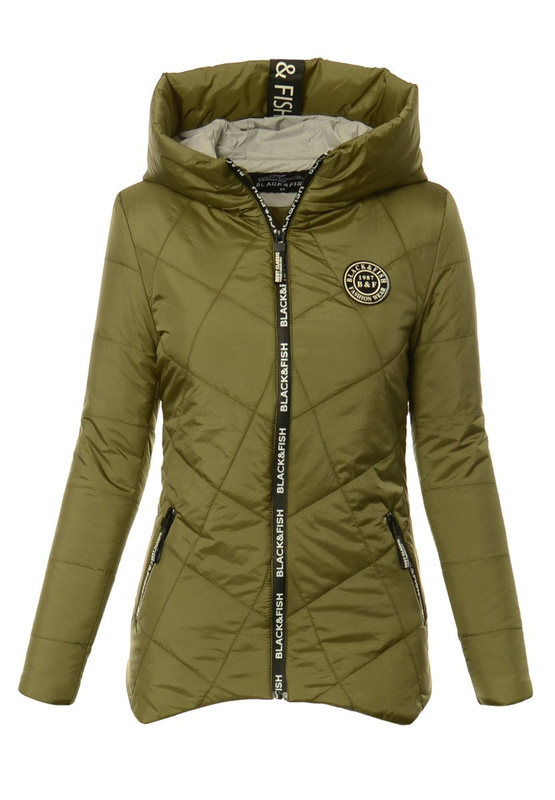 Damska Jesienna Wiosenna Kurtka Oliwkowa