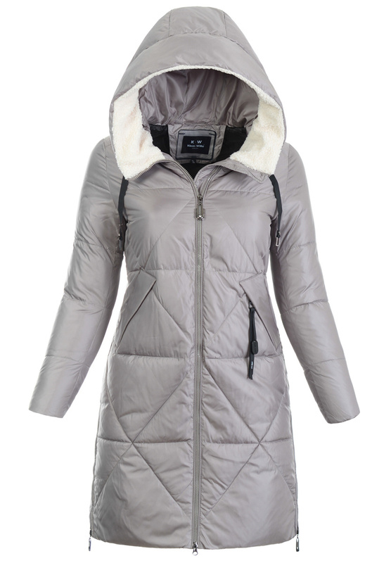 Damska Kurtka Pikowana Długa Blanca Beżowa