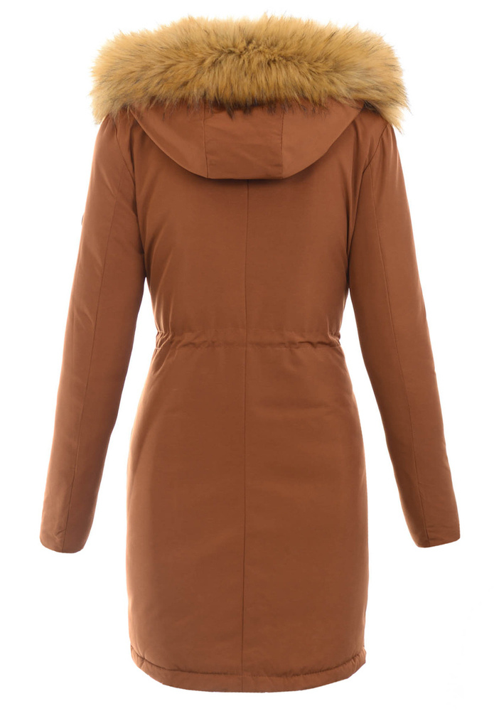 Damska Dwustronna Ortalionowa Kurtka Parka Gryzelda Brązowo Czarna