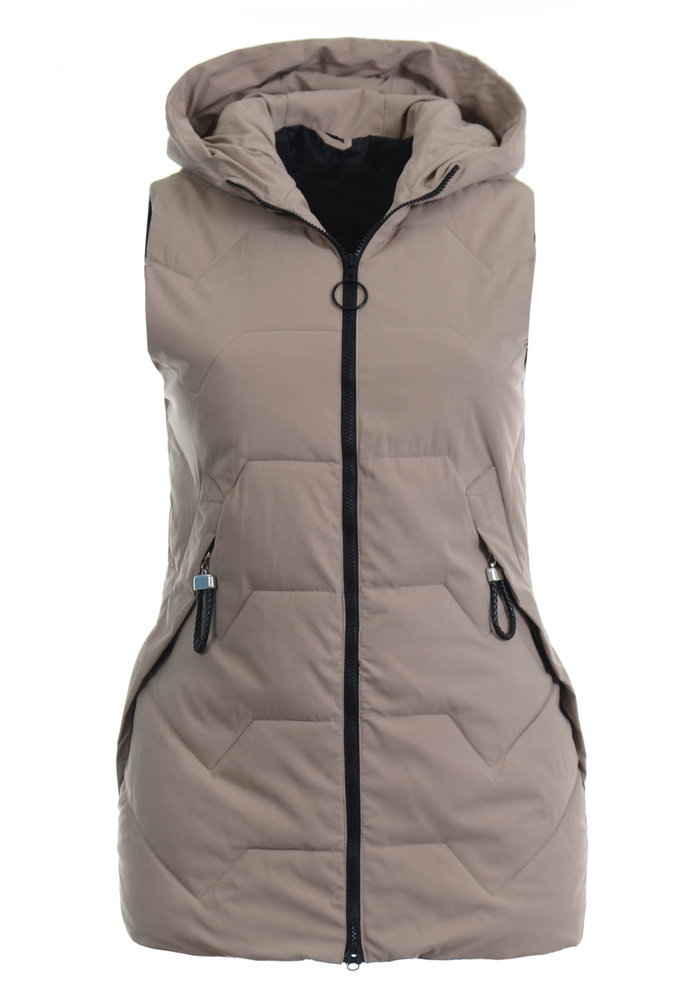 Damska Kamizelka Bezrękawnik Marcela Beżowy