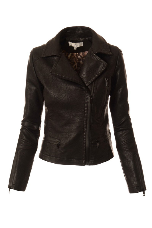 Damska Kurtka Skórzana Ramoneska Anabell Czarna