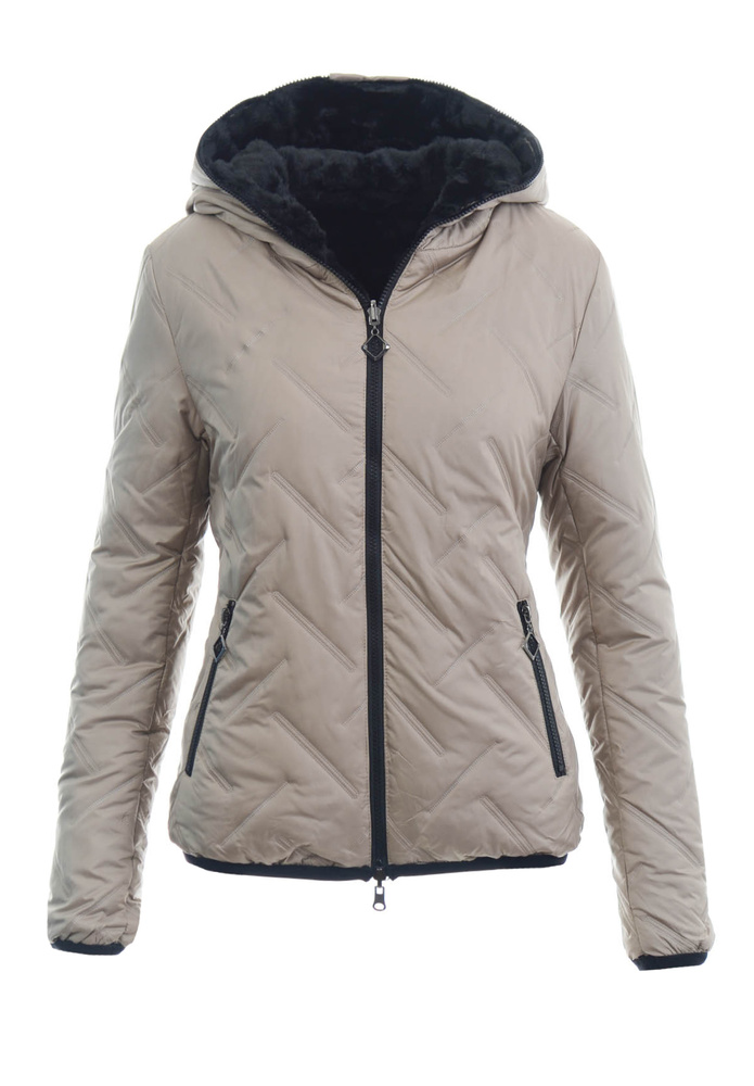 Damska Kurtka Zimowa Dwustronna Magdalena Beżowa