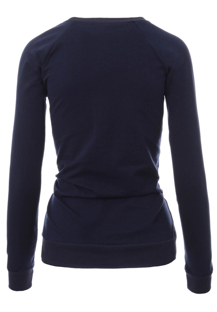 Damska Bluza Bawełniana Nadruk Queen Granatowa