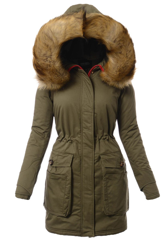 Damska Kurtka Parka Zimowa Zielona