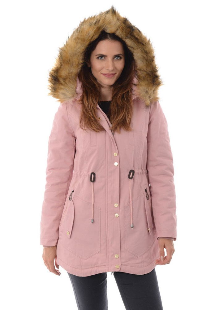 Damska Kurtka Parka Zimowa Adelina Różowa