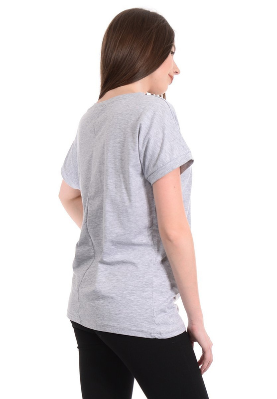 Damska Koszulka Nadruk Dziewczyna Z Rowerem Szara