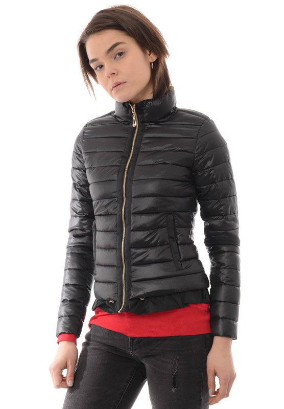 Damska Wiosenna Kurtka Czarna