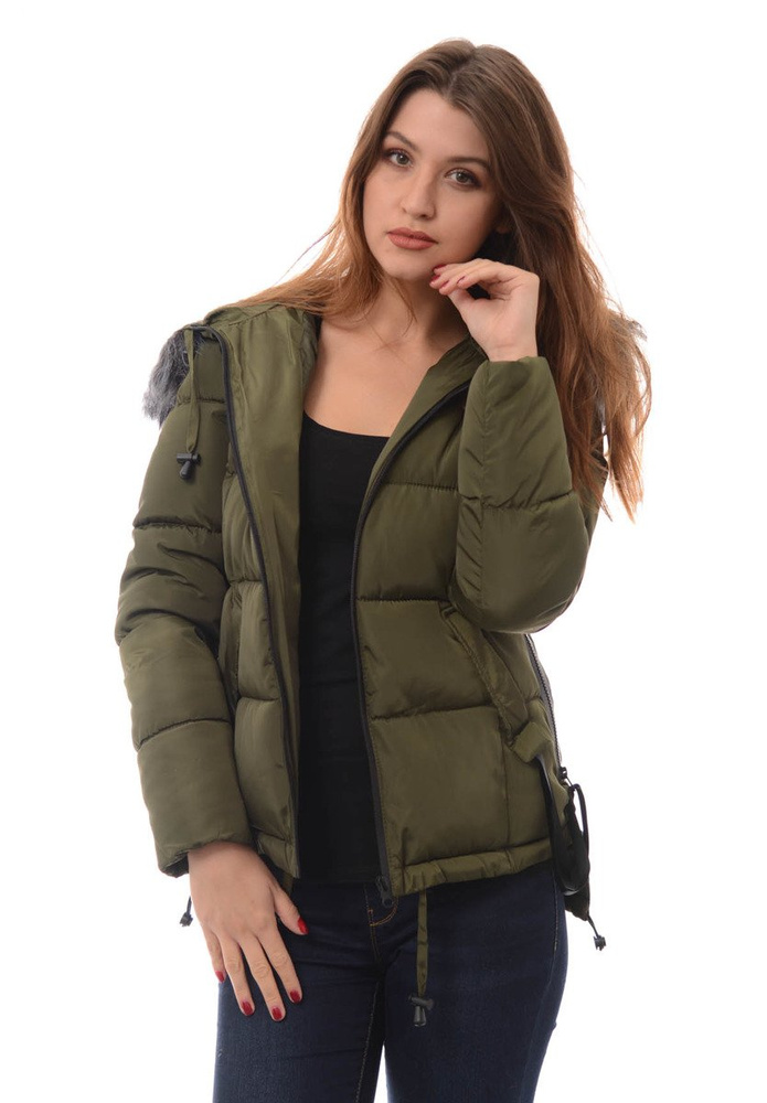 Damska Zimowa Kurtka Ortalionowa Zielona