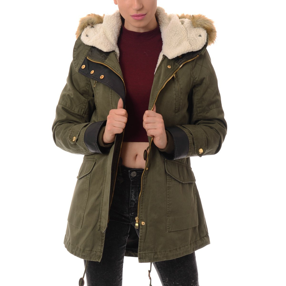 Damska Parka Kurtka Zimowa 2w1 Elena Zielona