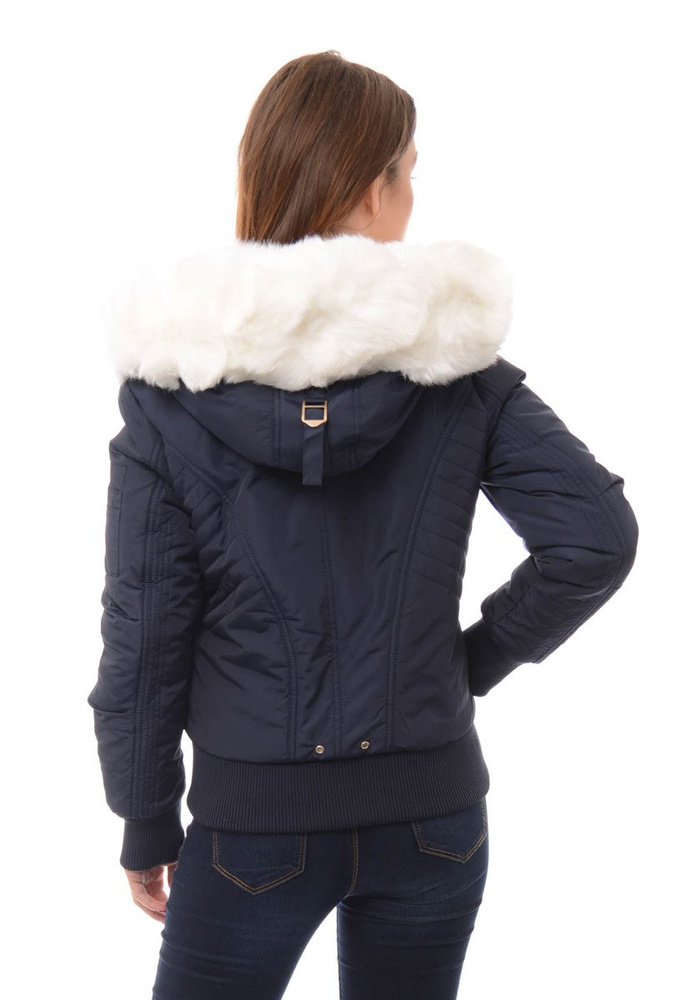 Damska Zimowa Kurtka Bomberka Beata Granatowa