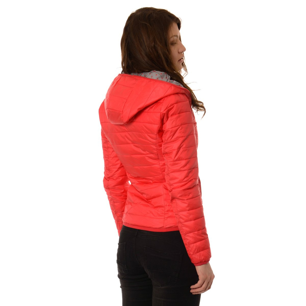 Damska Dwustronna Wiosenna - Jesienna Kurtka Ortalionowa Nadia Czerwono Szara