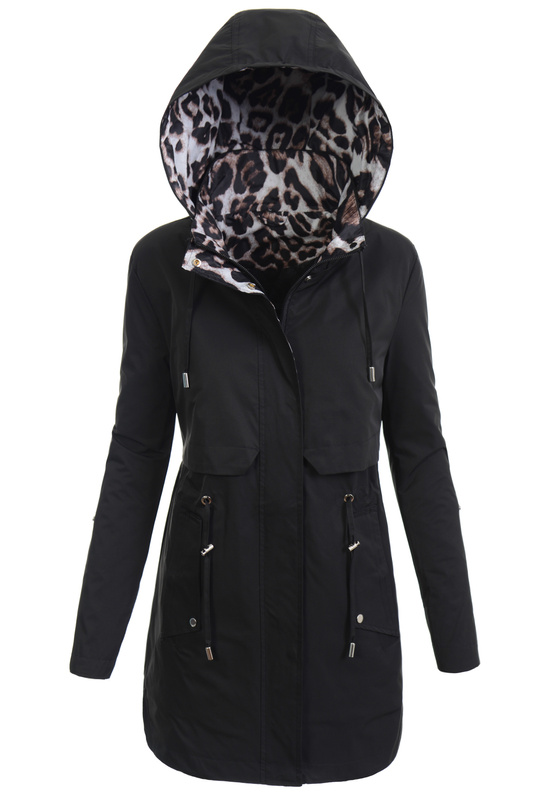 Damska Kurtka Parka Wiosenna Lili Czarna