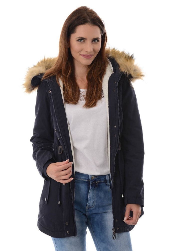 Damska Kurtka Parka Zimowa Adelina Granatowa