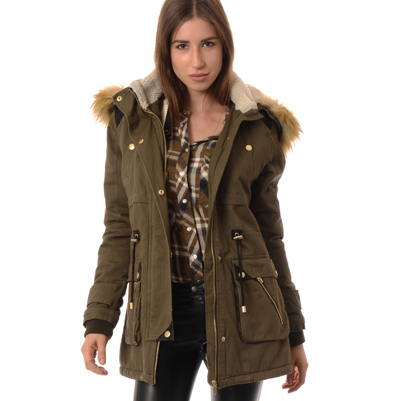 Damska Parka Zimowa Zielona