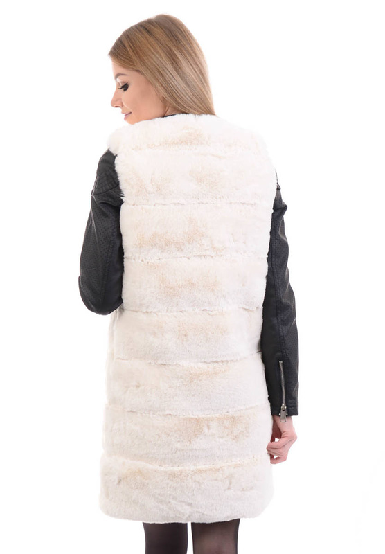 Damska Kamizelka Bezrękawnik Anastazja Kremowy