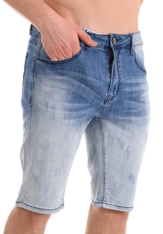 Męskie Spodenki Jeansowe Niebieskie