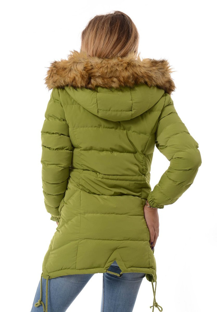 Damska Zimowa Kurtka Ortalionowa Jasno Zielona