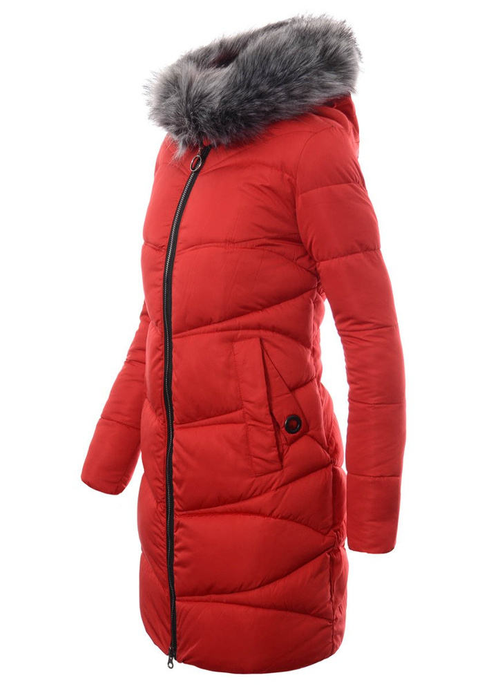 Damska Zimowa Kurtka Ortalionowa Klementyna Czerwona