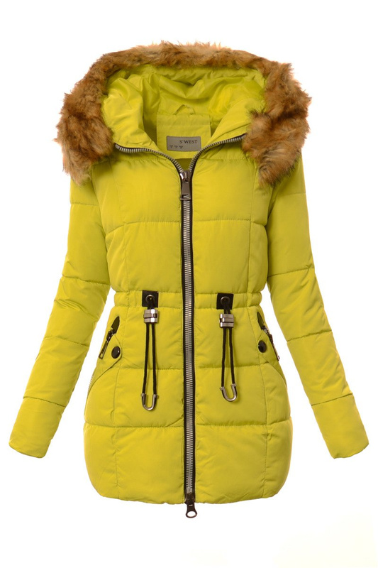 Damska Kurtka Ortalionowa Lena Limonkowa