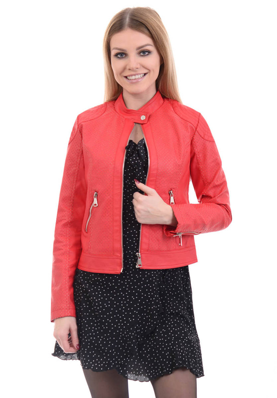 Damska Kurtka Ramoneska Telimena Czerwona