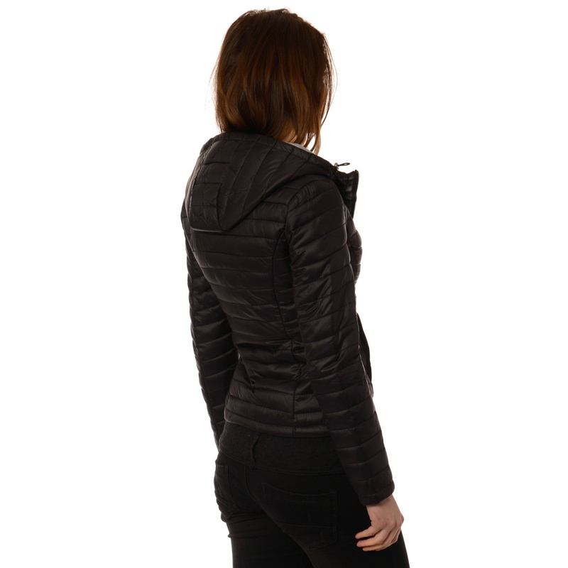 Damska Wiosenna Kurtka Ortalionowa Czarna