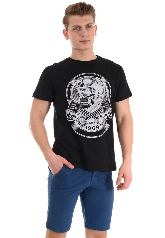 Męska Koszulka T-Shirt Nadruk Czarna