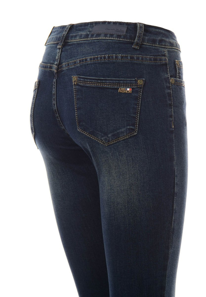 Damskie Spodnie Jeansy Rurki Granatowe