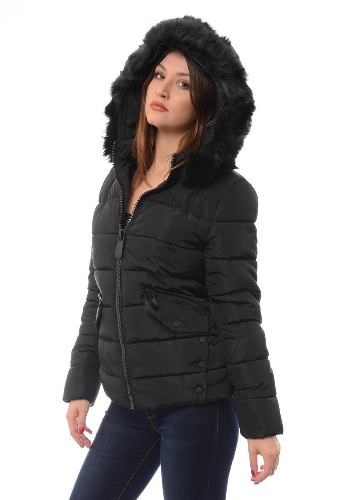 Damska Zimowa Kurtka Ortalionowa Sonia Czarna
