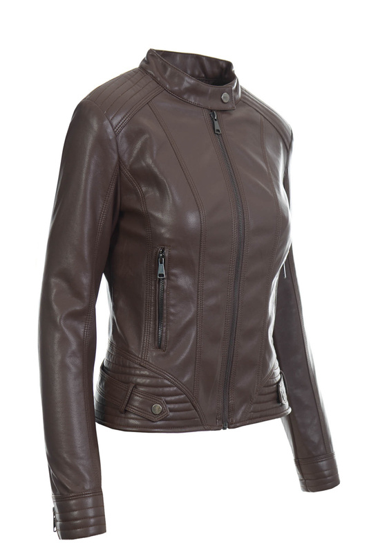 Damska Kurtka Ramoneska Karolina Brązowa