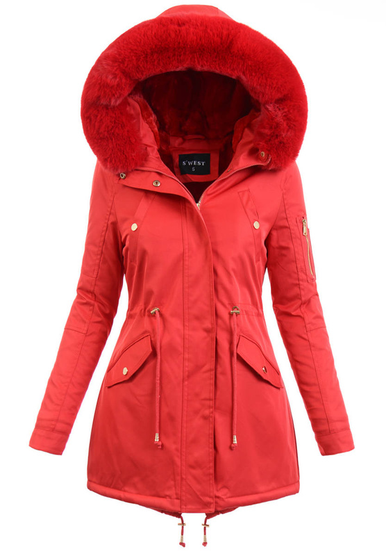 Parka Zimowa Anastazja Czerwona