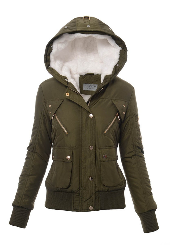 Damska Zimowa Kurtka Bomberka Beata Zielona