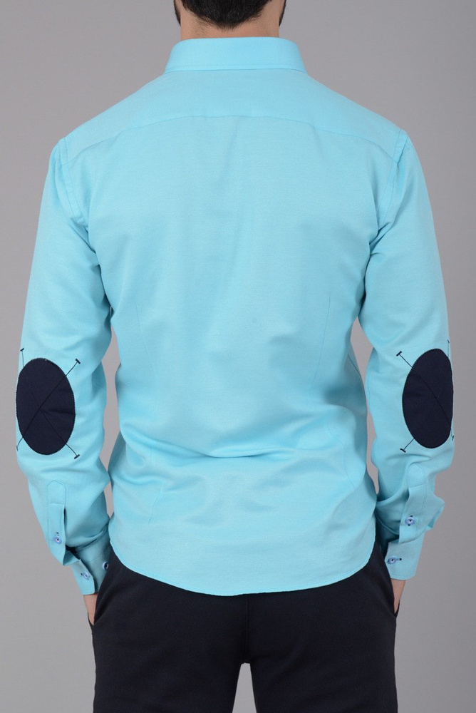 Elegancka Męska Koszula Łaty Morska Zieleń