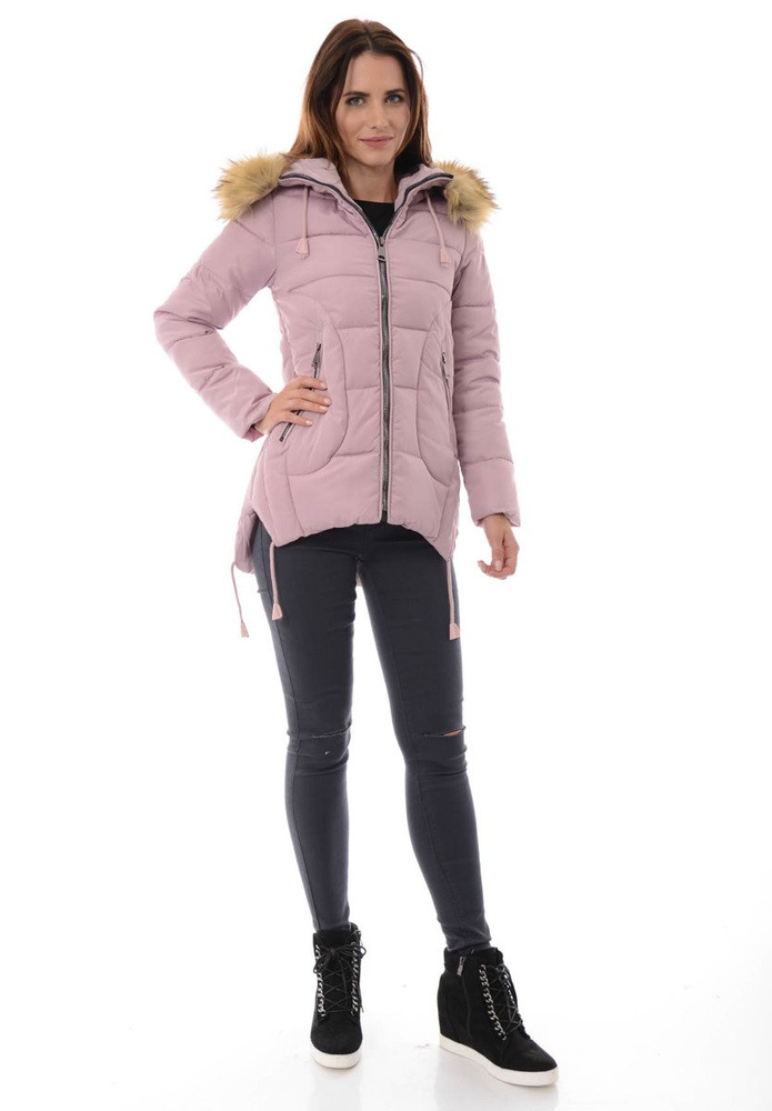 Damska Zimowa Ortalionowa Kurtka Pamela Różowa