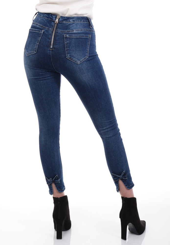 Damskie Spodnie Jeansowe Granatowe