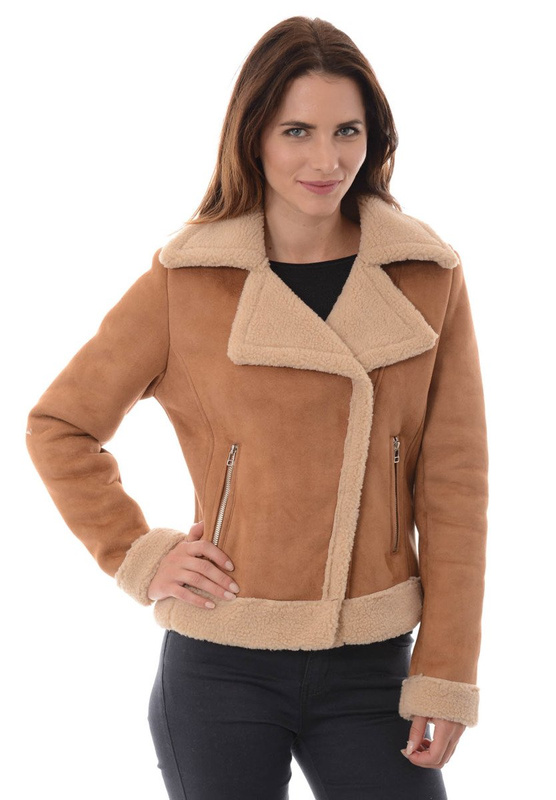 Damska Kurtka Kożuszek Zimowy Eleonora Brązowy