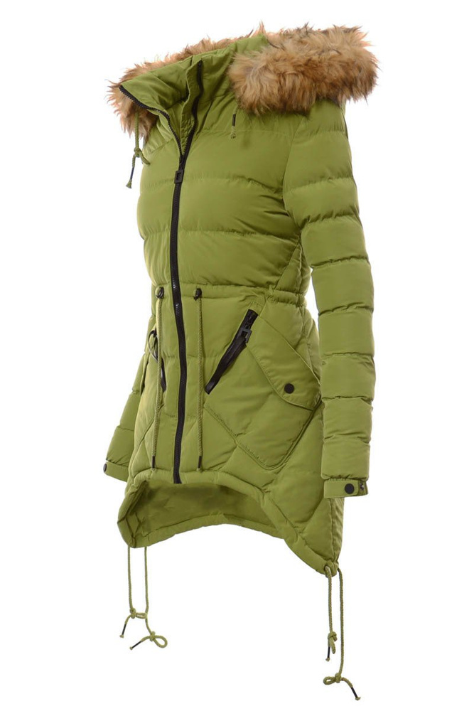 Damska Zimowa Kurtka Ortalionowa Jasno Zielona