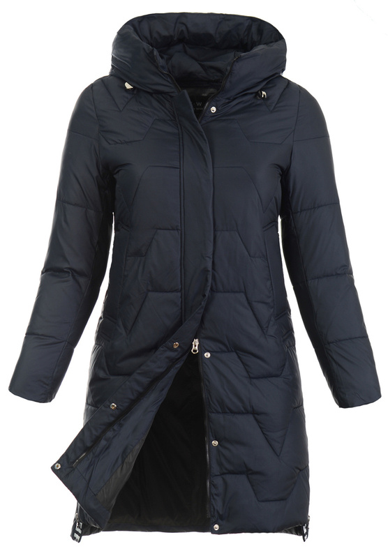 Damska Kurtka Pikowana Długa Erika Granatowa