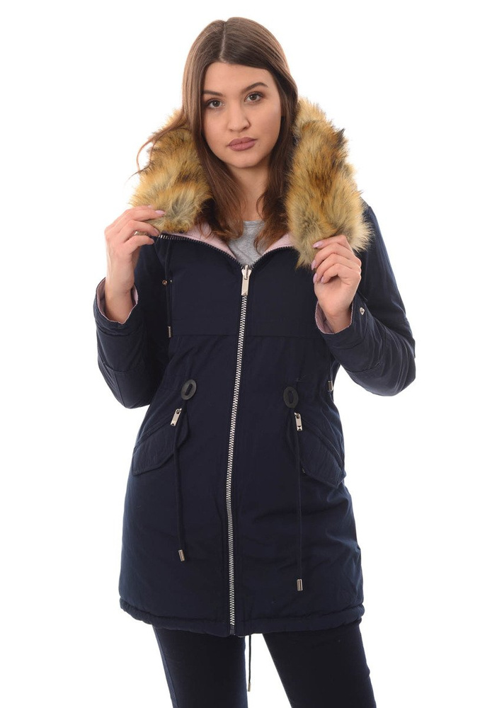 Damska Dwustronna Zimowa Kurtka Molly Granatowa
