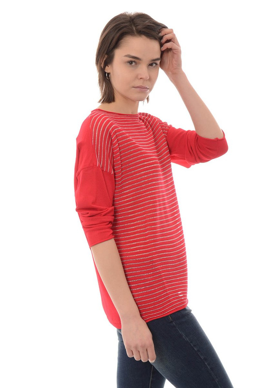 Damska Bluzka Sweterek Oversize Czerwona