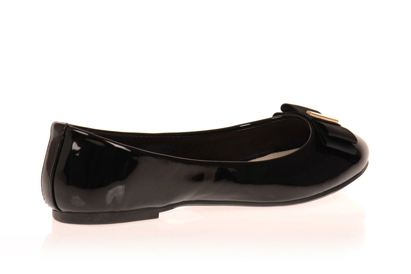 Balerinki Meliski Lakierki Kokarda Czarne