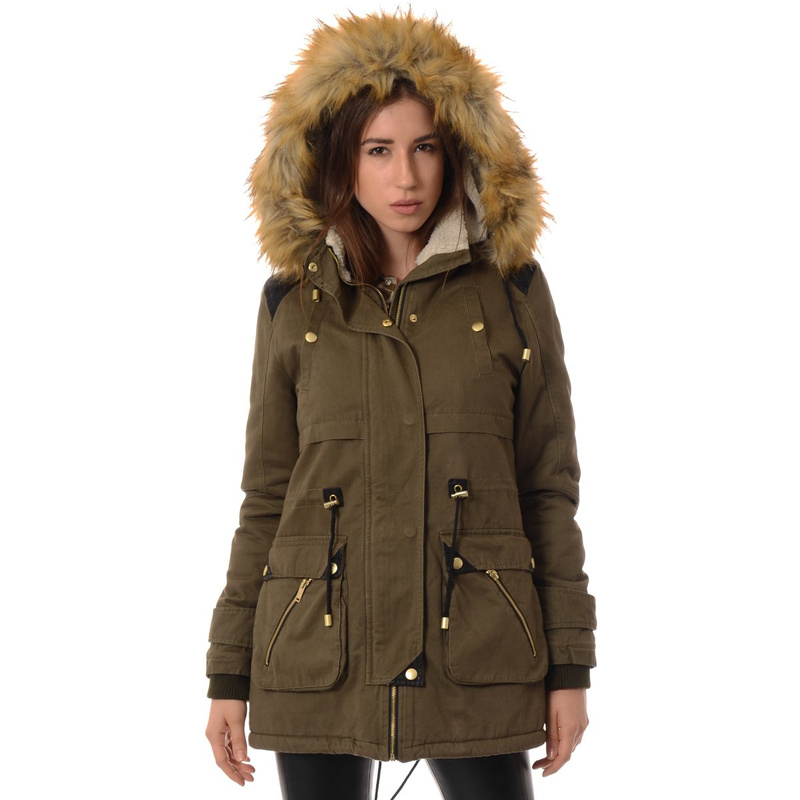 Damska Parka Zimowa Zielona