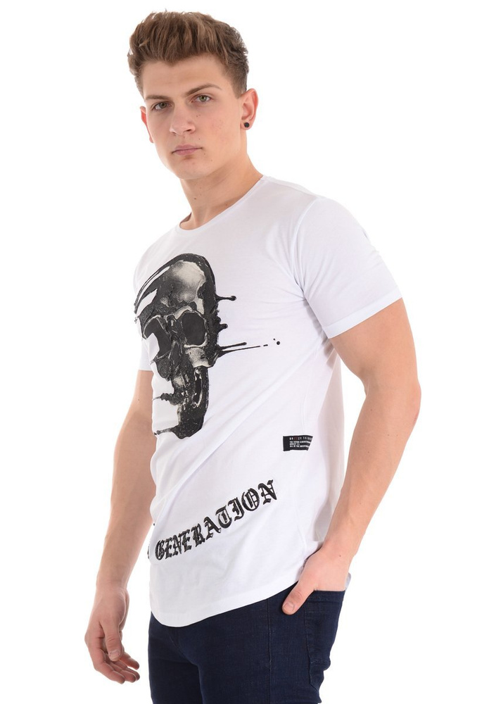 Męska Koszulka T-Shirt Nadruk Biały