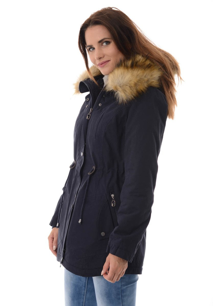 Damska Kurtka Parka Zimowa Adelina Granatowa